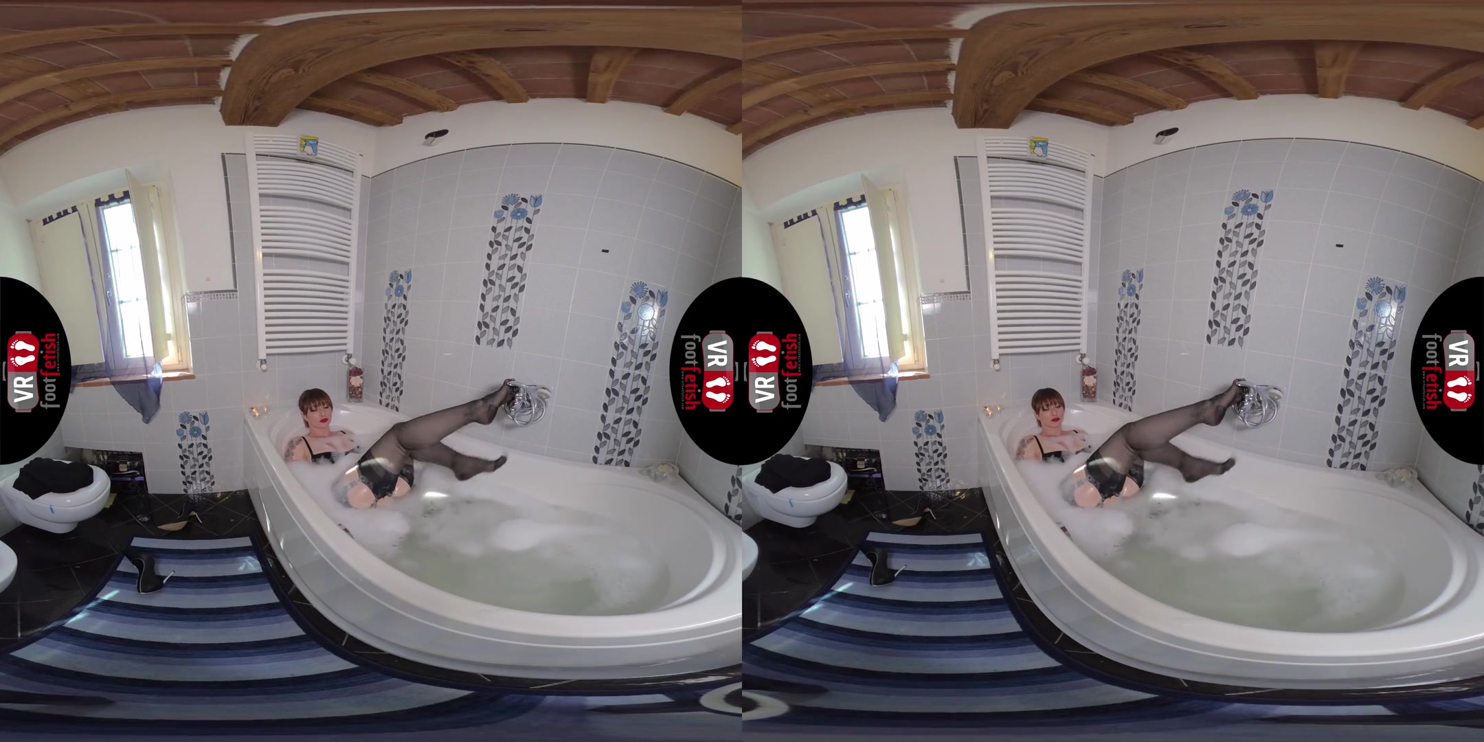 Jaw-Droppingly Sexy Ammalia Takes A Warm Bath; Redhead in the Bath Leg Fetish VR