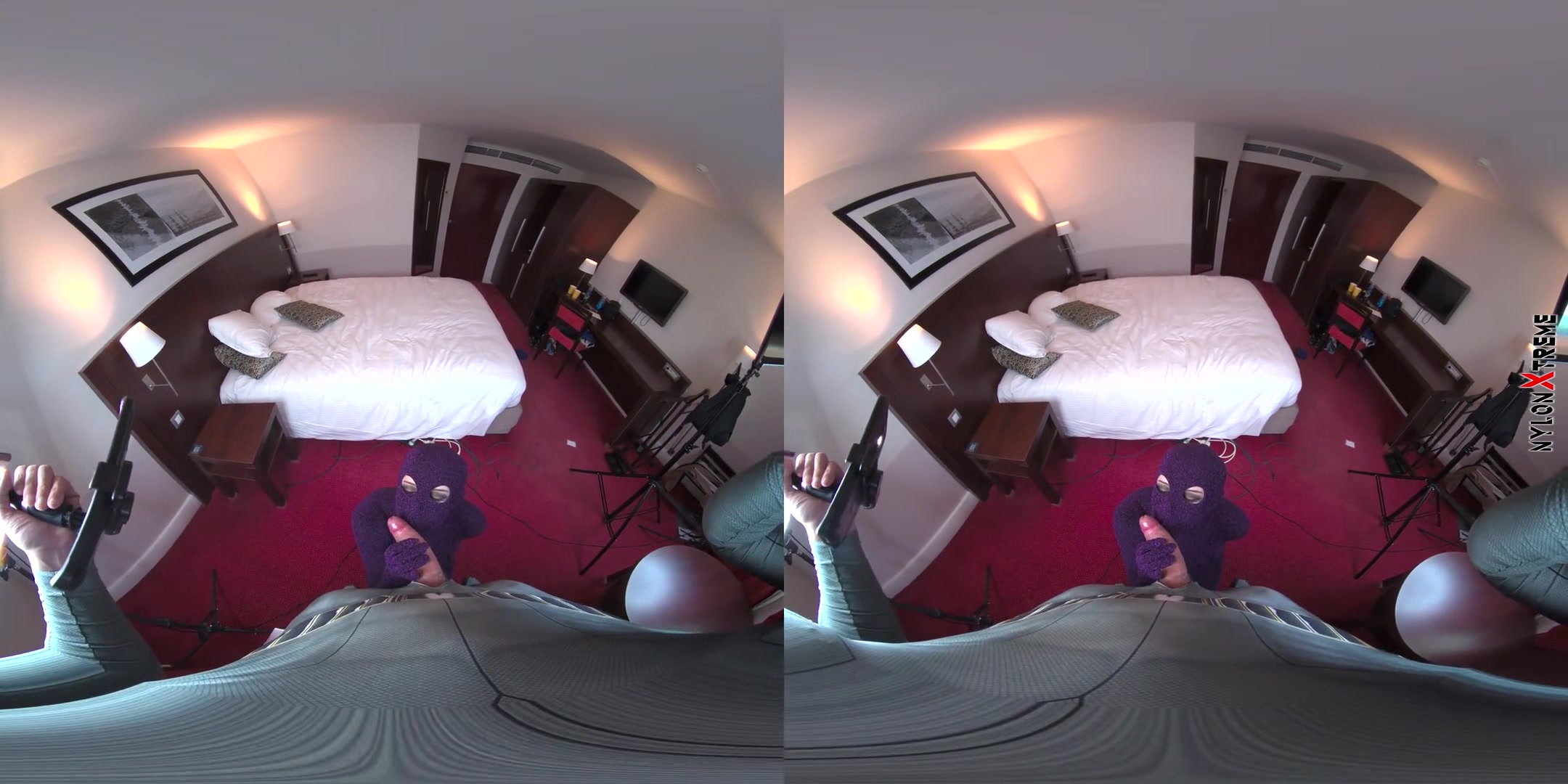 Nora Fox Purple Zentai Encasement Creampie