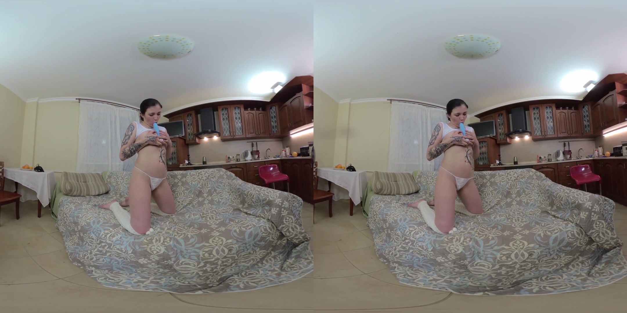 Clarise with Blue Dildo - Horny Amateur teen 18+ Solo Masturbation