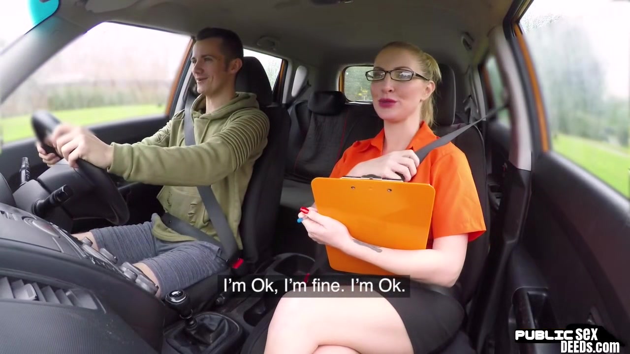 Busty BJ MILF fucks outdoor in car her driving student 18+