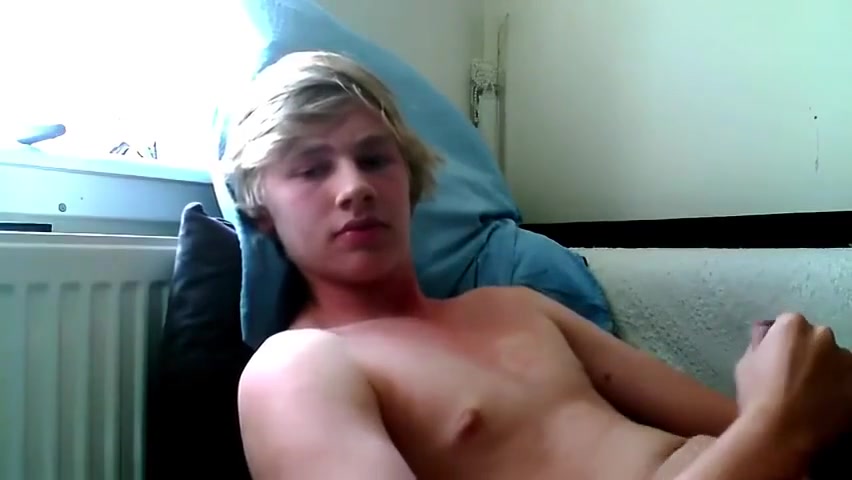 Blonde Jizz A Thick Load On His Belly