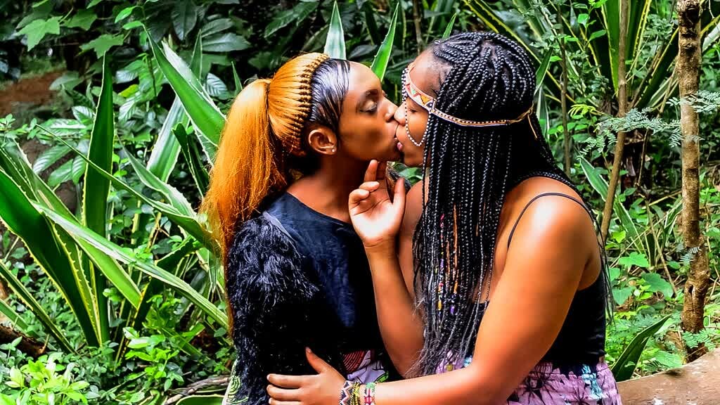 African festival outdoor lesbian makeout after the molly hits