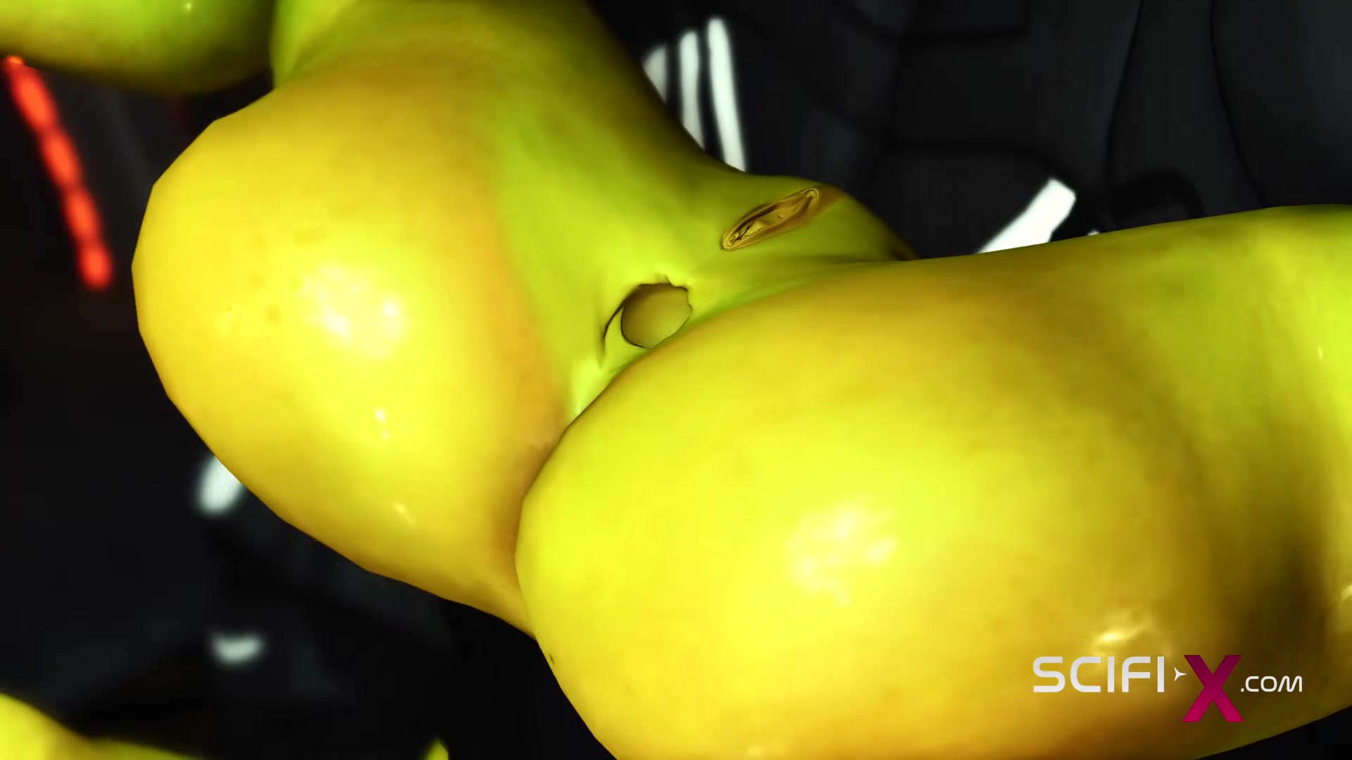 Crazy anal alien sex with a huge cock in the spacecraft