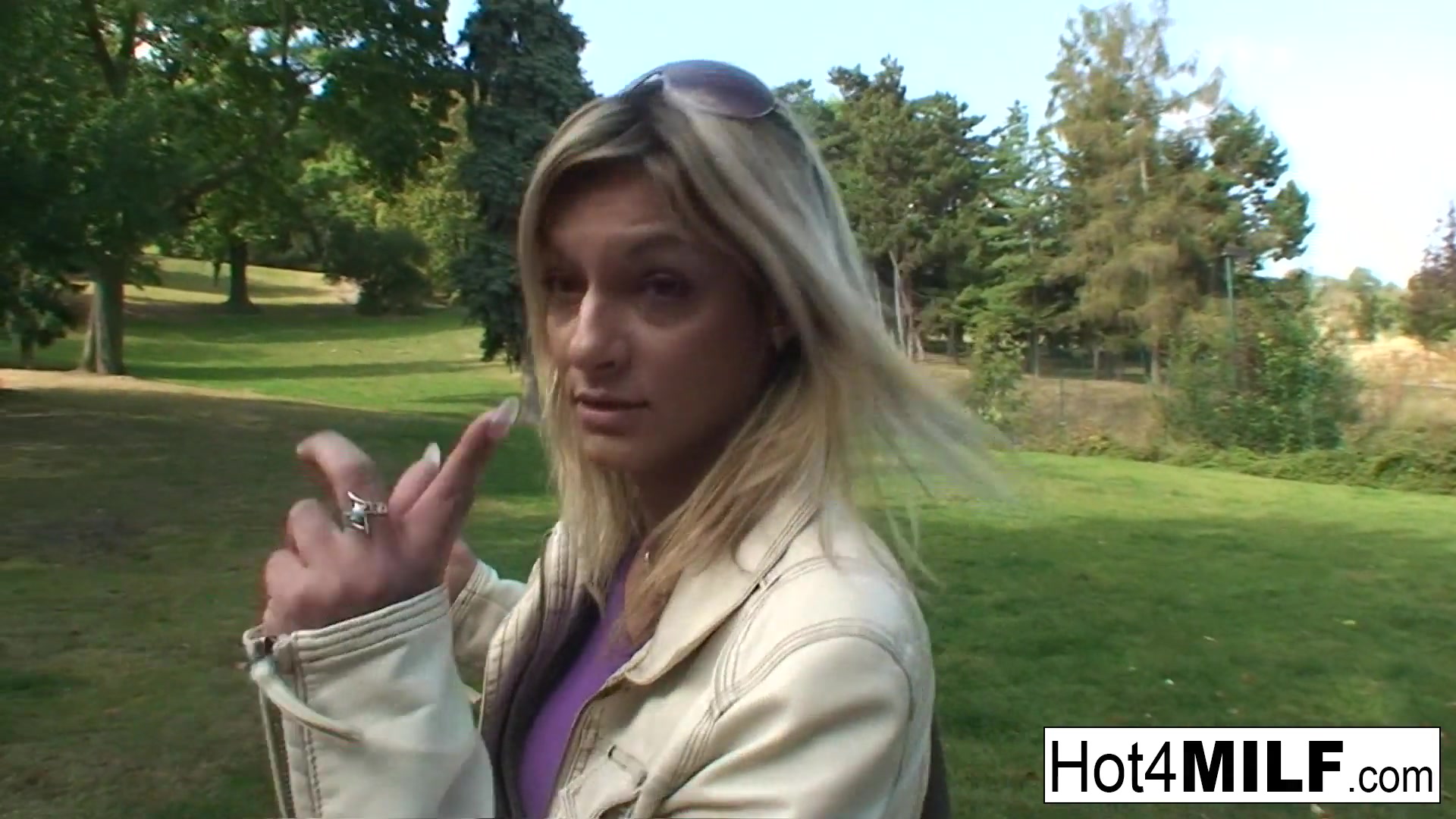 Hot Blonde Milf Has A Threesome At The Park - Hot4MILF