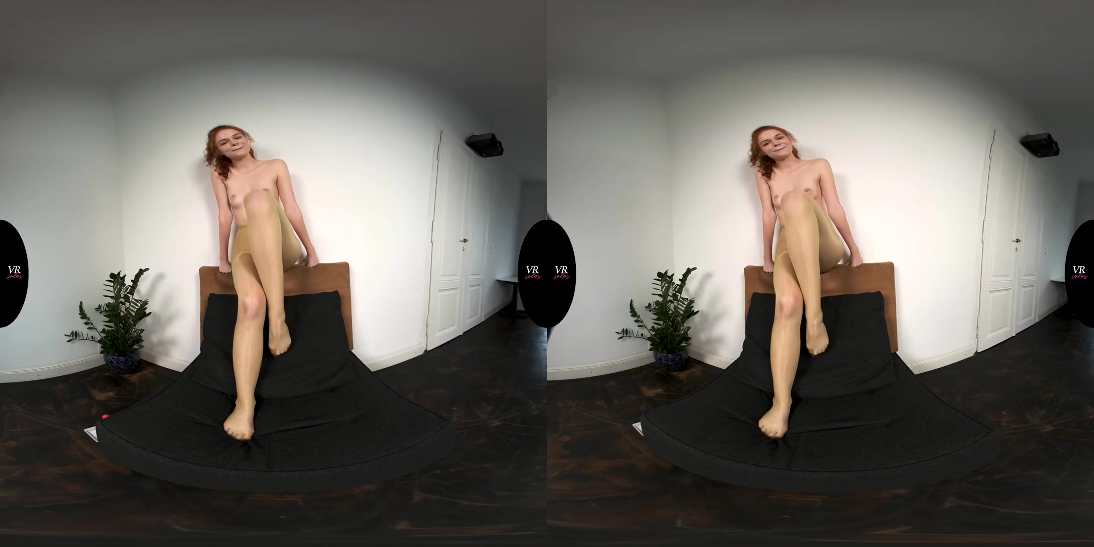 VR Debut for Redhead Cutie Anabelle; Amateur Redhead Solo