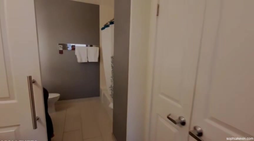 Hot Little Brunette Gets Fucked By My Big Cock And Squirts In The Bathroom Before Going Out - Sophia Kevin