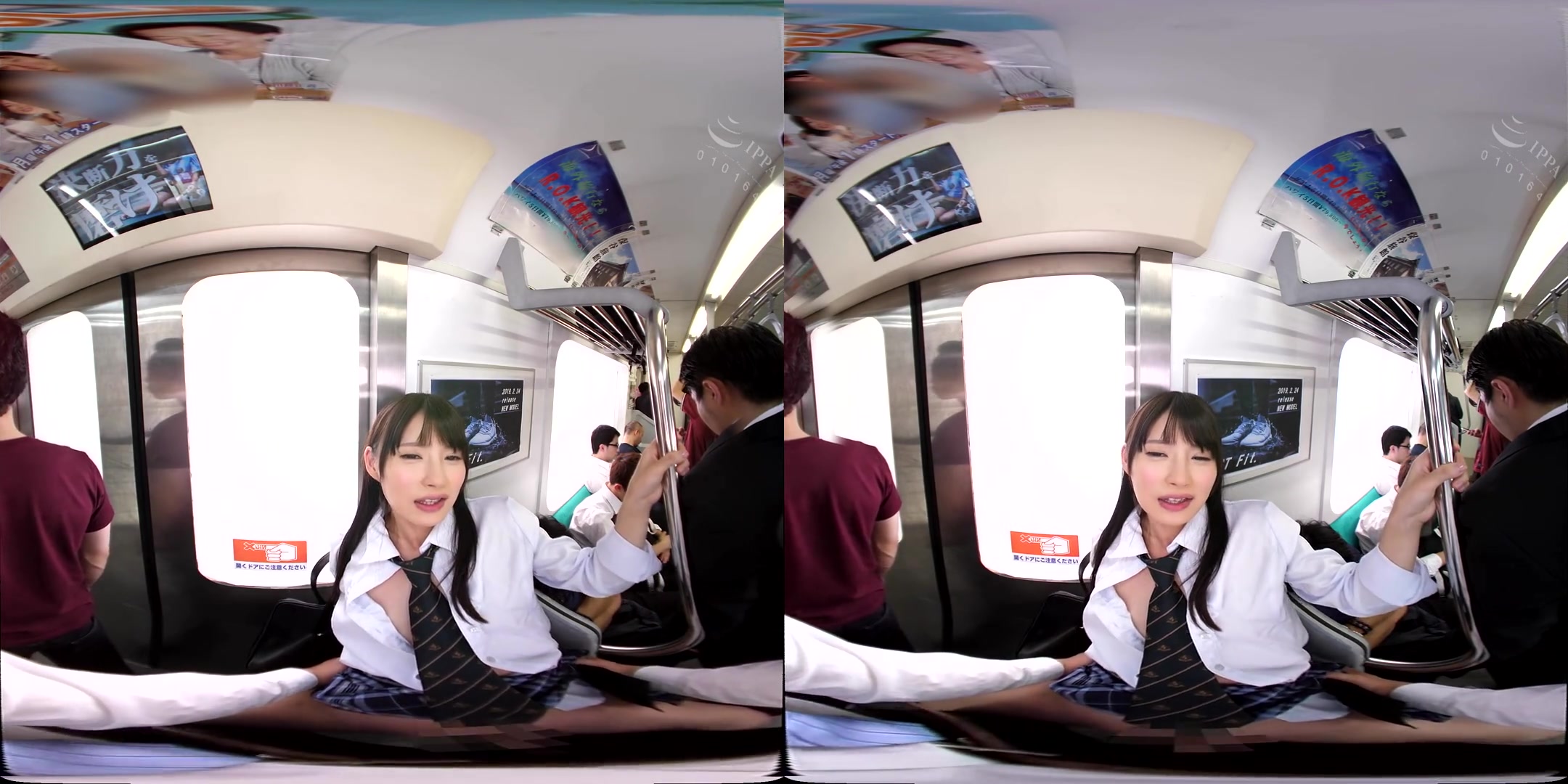 Sticky schoolgirls 18+ on the Train 2 - Asian Public Blowjob Fuck