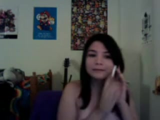 Japanese babe fingered her pussy while watching at my cock