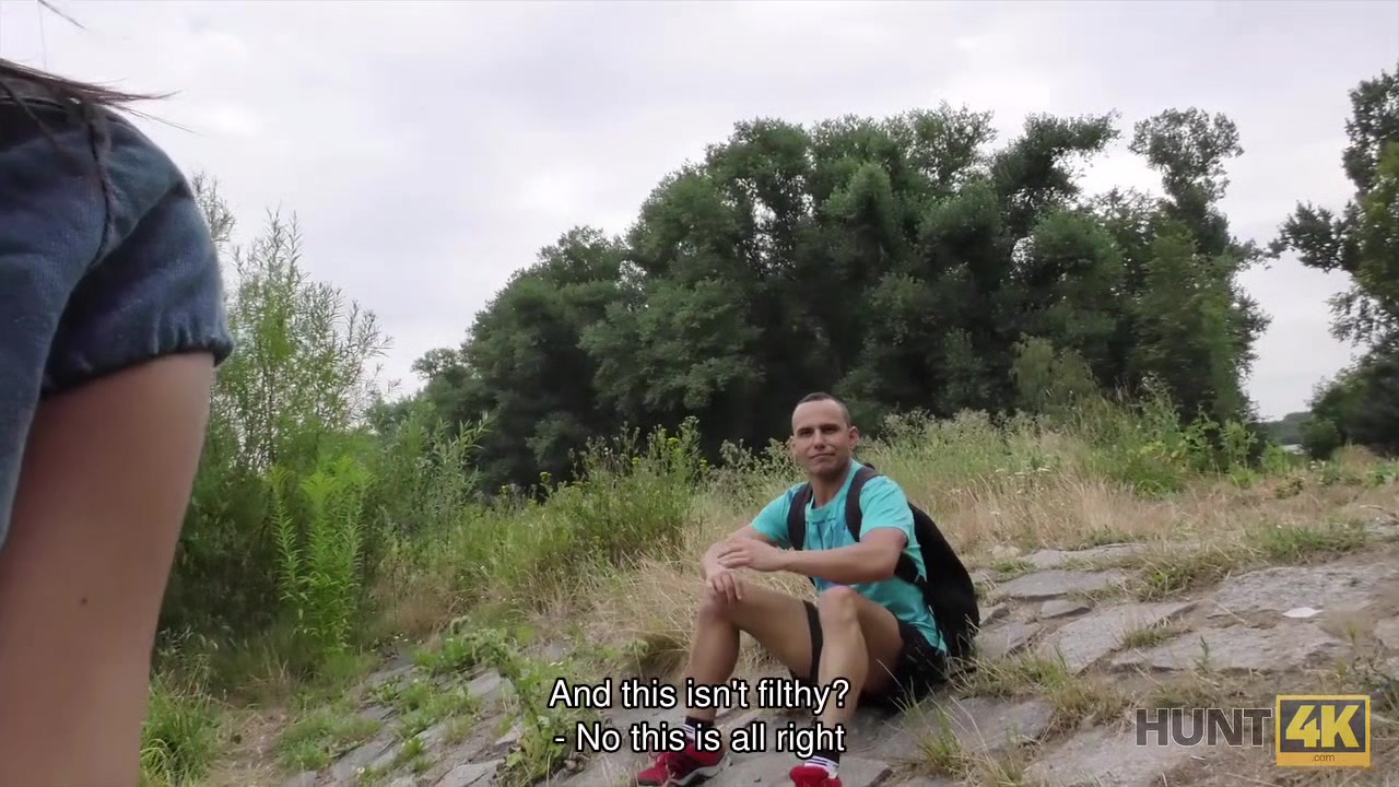 Hunt4K. Cuckold watches how his girlfriend fucks for money in park