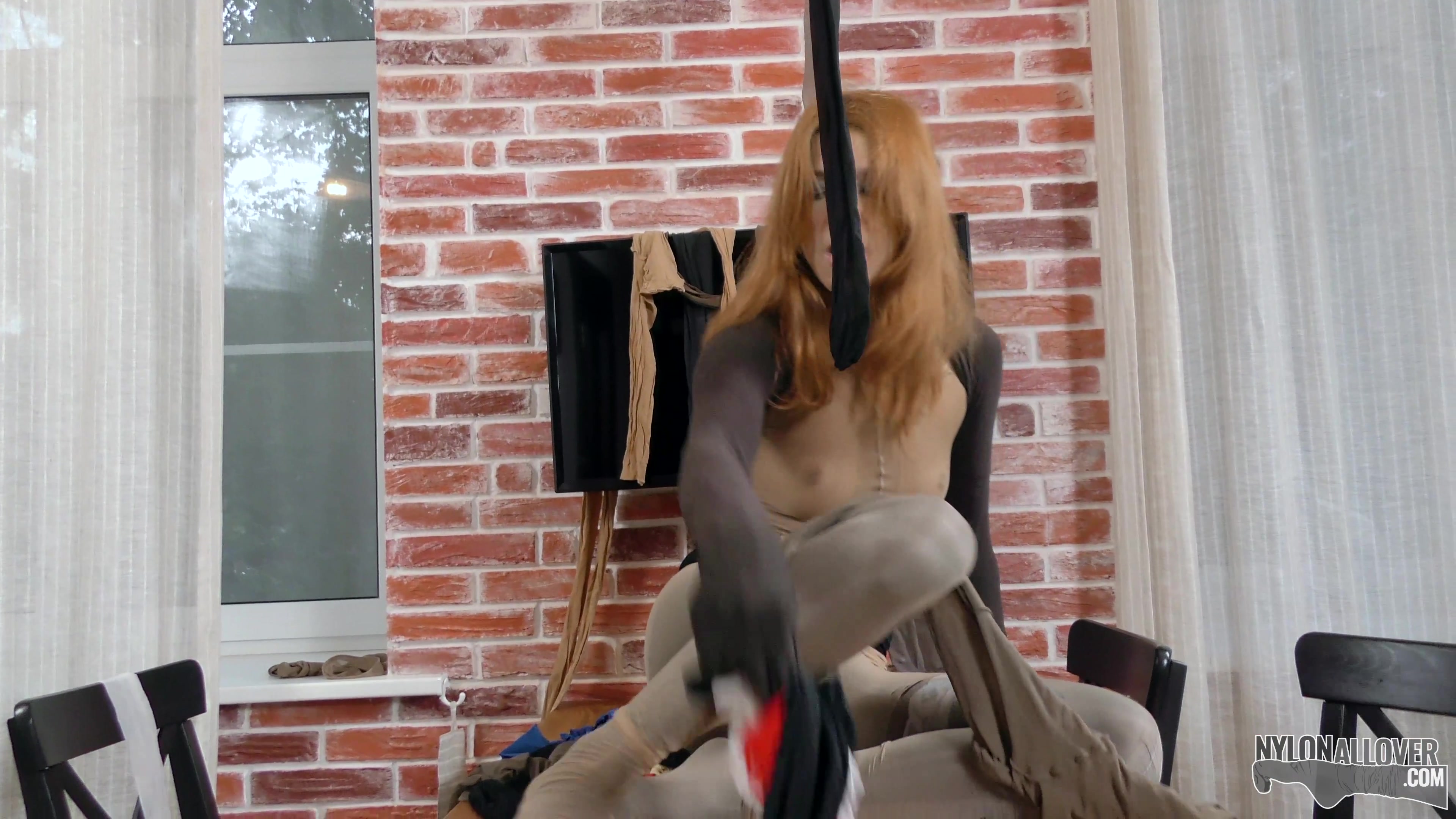 Hot Encasement With Sexy Cleaning Woman