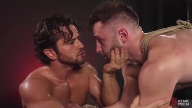 Leather master cock sucking bound boy