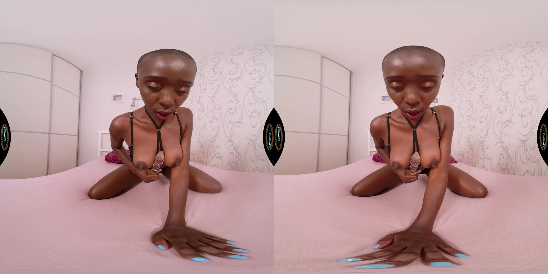 Sexy Lingerie In The Bed - Ebony Babe Solo - SexLikeReal