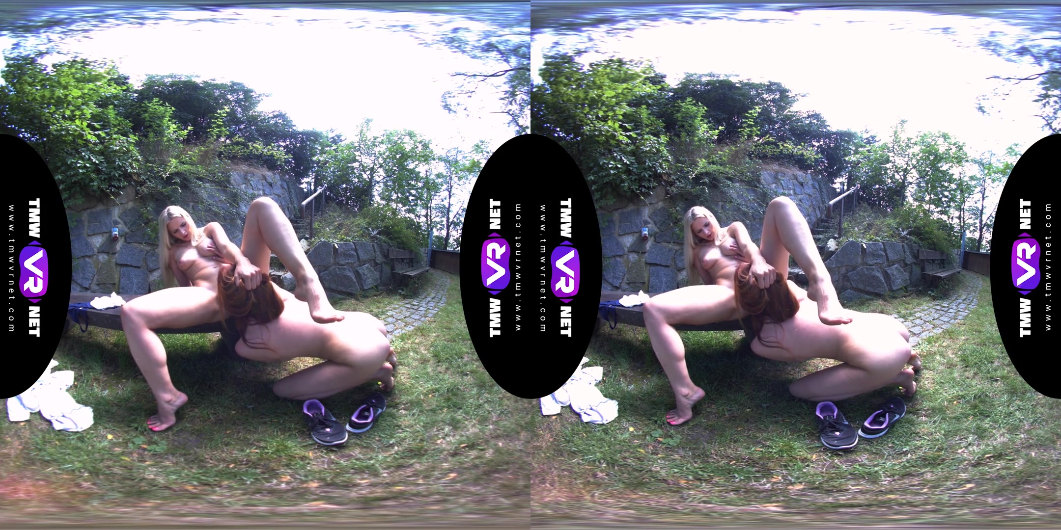 Candy Red & Katy Sky in Yoga Lesbians Orgasm Outdoors - TmwVRNet