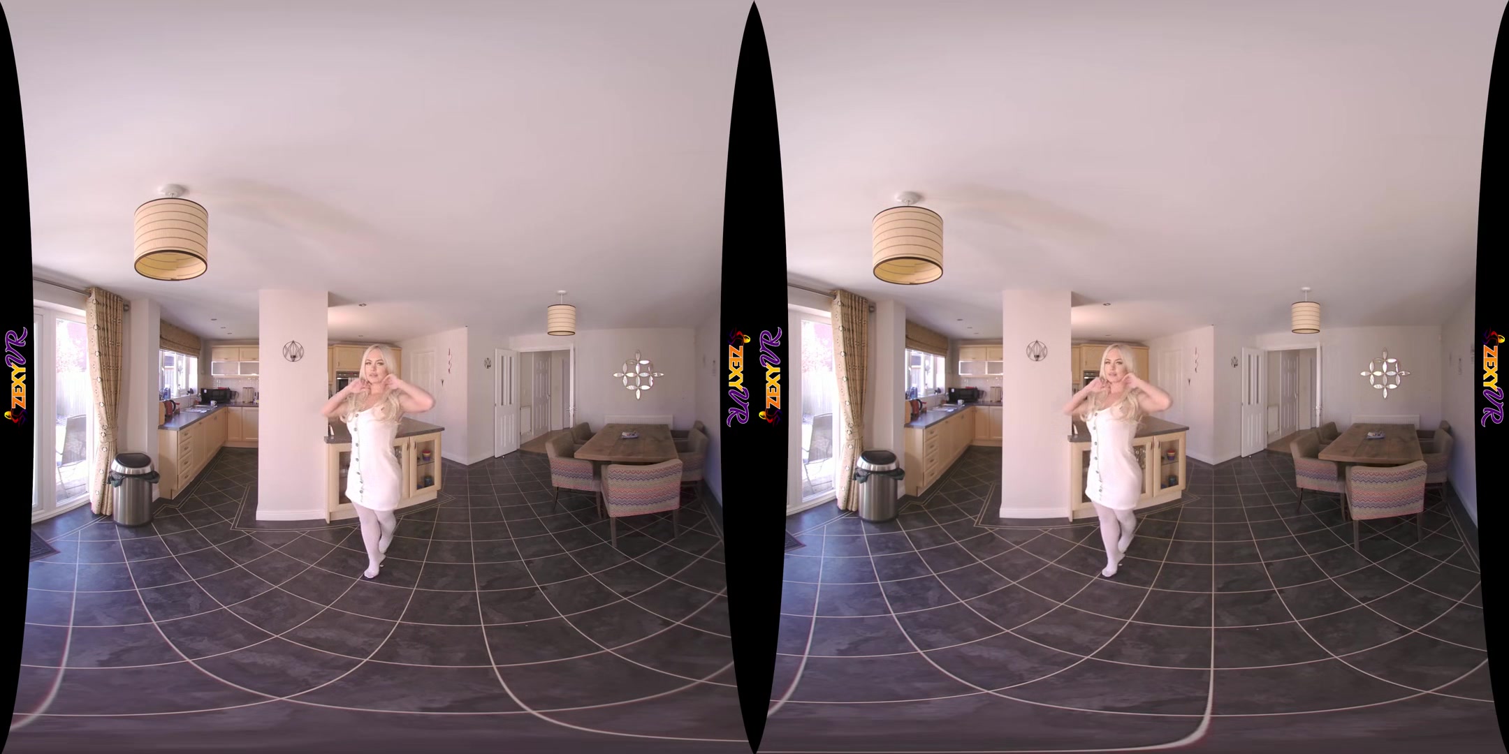 Feisty & Frisky - Big Tit Blonde Babe Virtual Reality Striptease