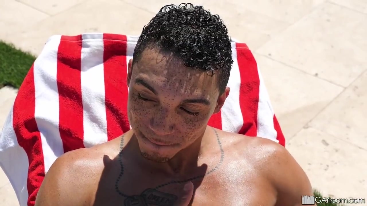 Poolside Rub Down Sex With Two Hunks