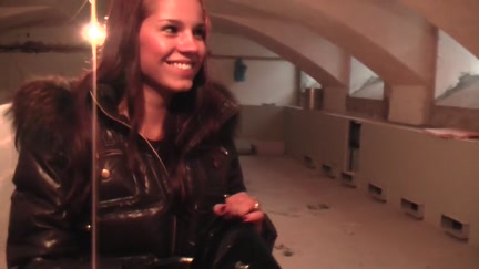 Pleasing red-haired gal sucks in the basement