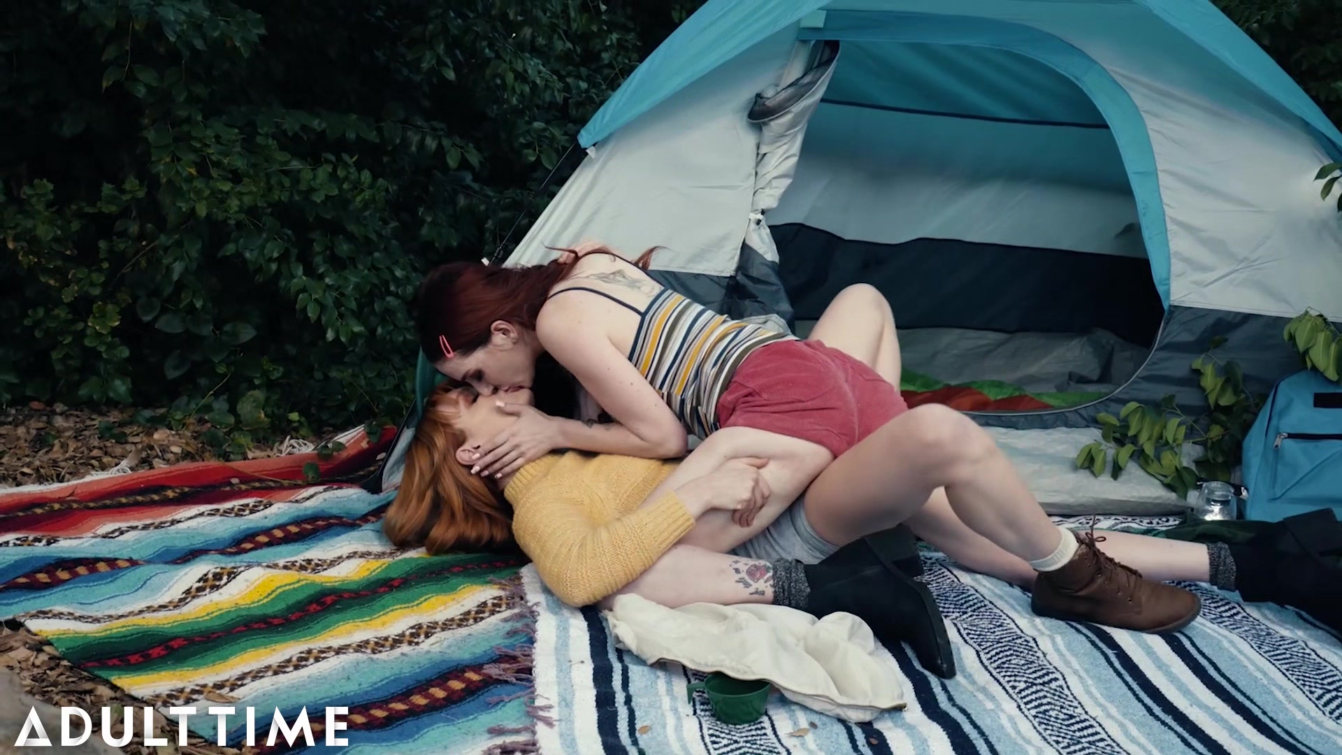 ADULT TIME - Lesbian Camping Trip Tribbing with Lacy Lennon and Aria Carson