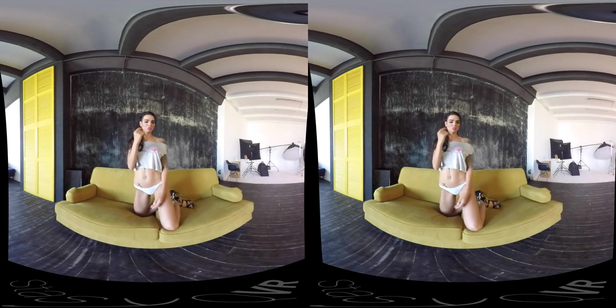 SunnyQ in Busty Brunette Seductively Strips - StasyQVR