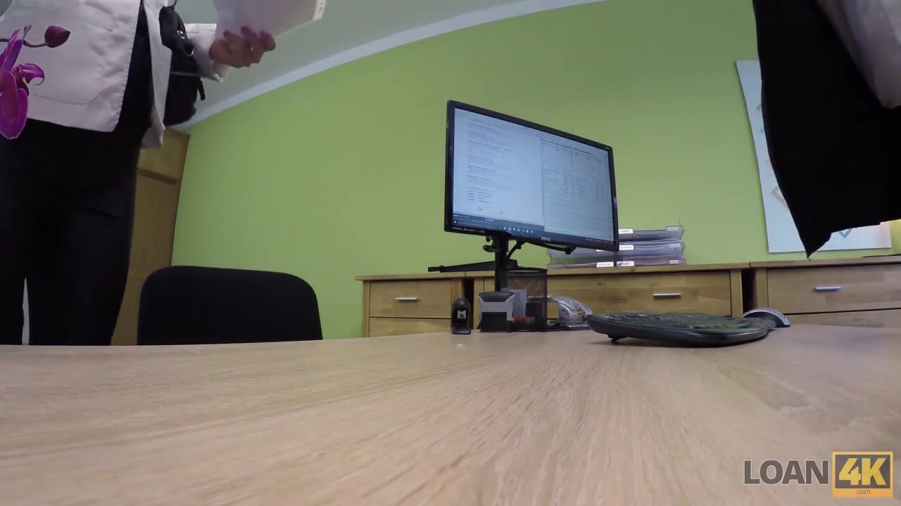 LOAN4K. Petite lassie pays with hot sex for wage increase in office