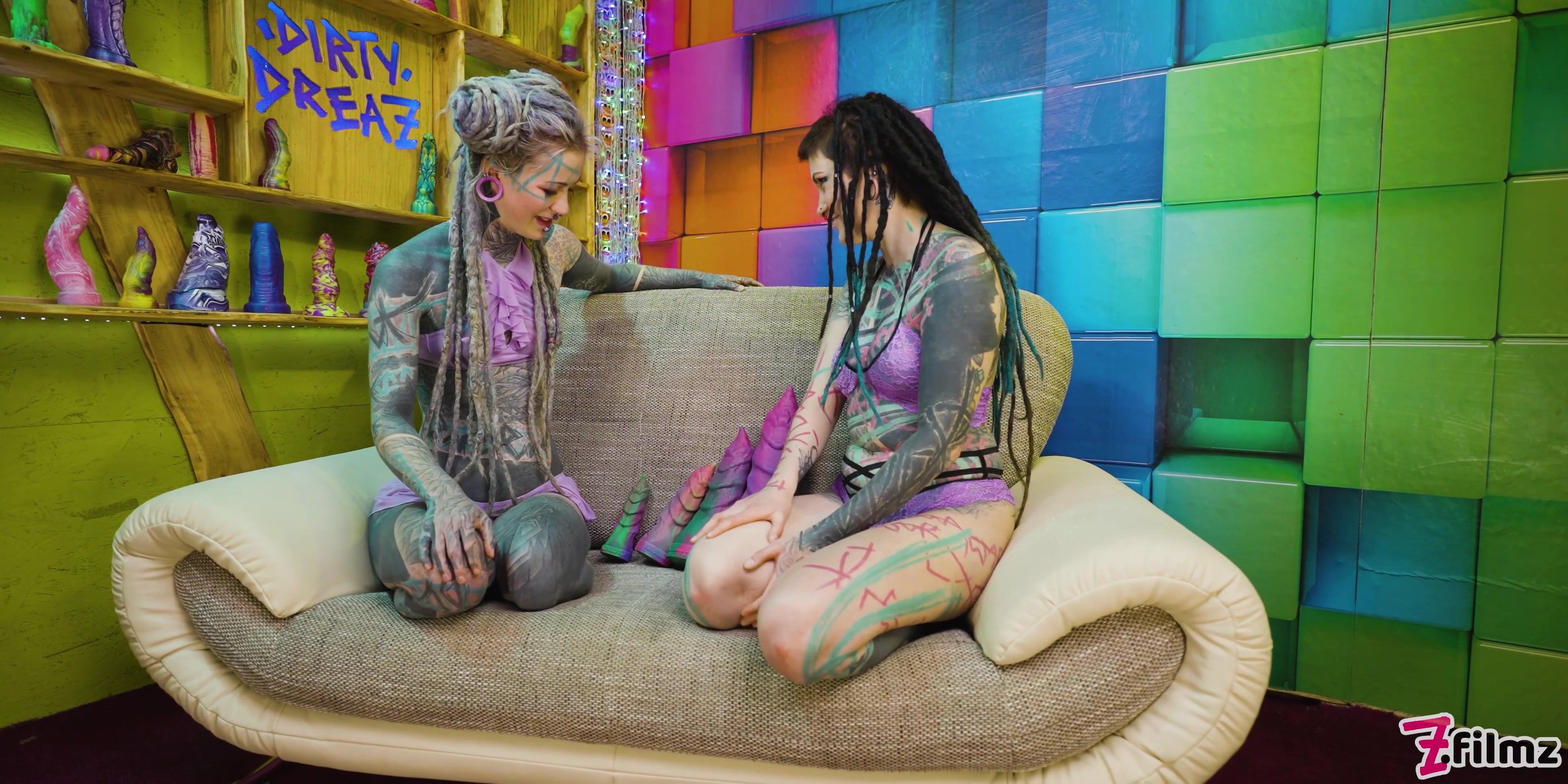 Tattooed Alternative Girls Anal Testing New Crazy Toys