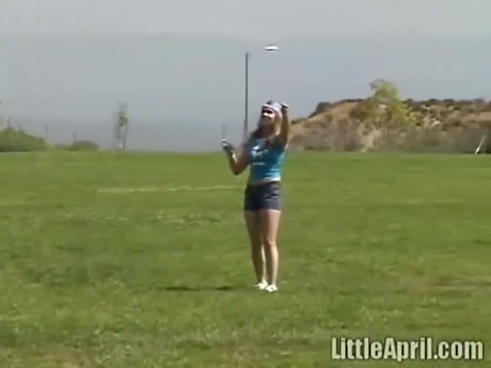 teen 18+ Rubbing Outdoors With Little April