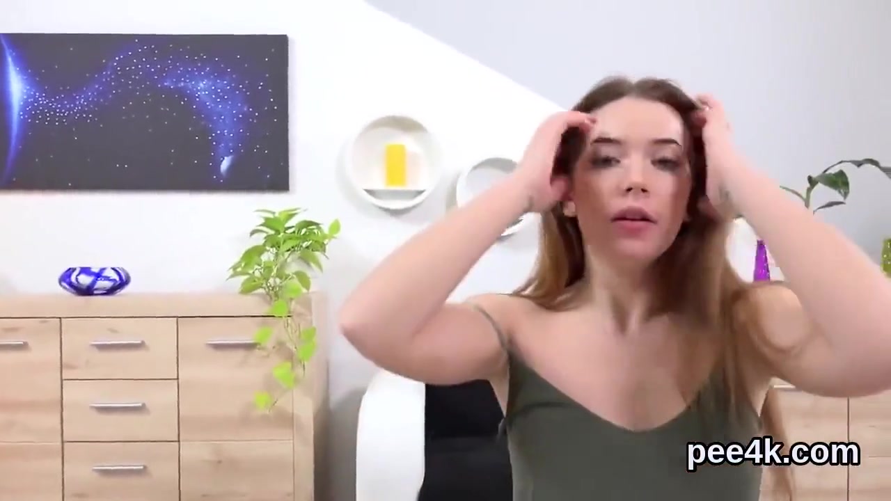 Perfect Nympho Is Pissing And Masturbating Shaven Slit