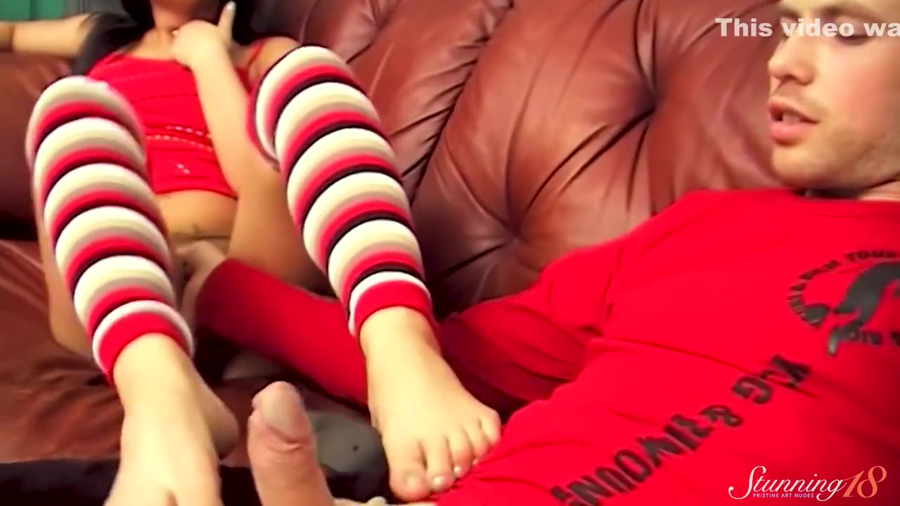 Moaning Chick Medea Milks A Throbbing Dick With Her Feet And Snatch!