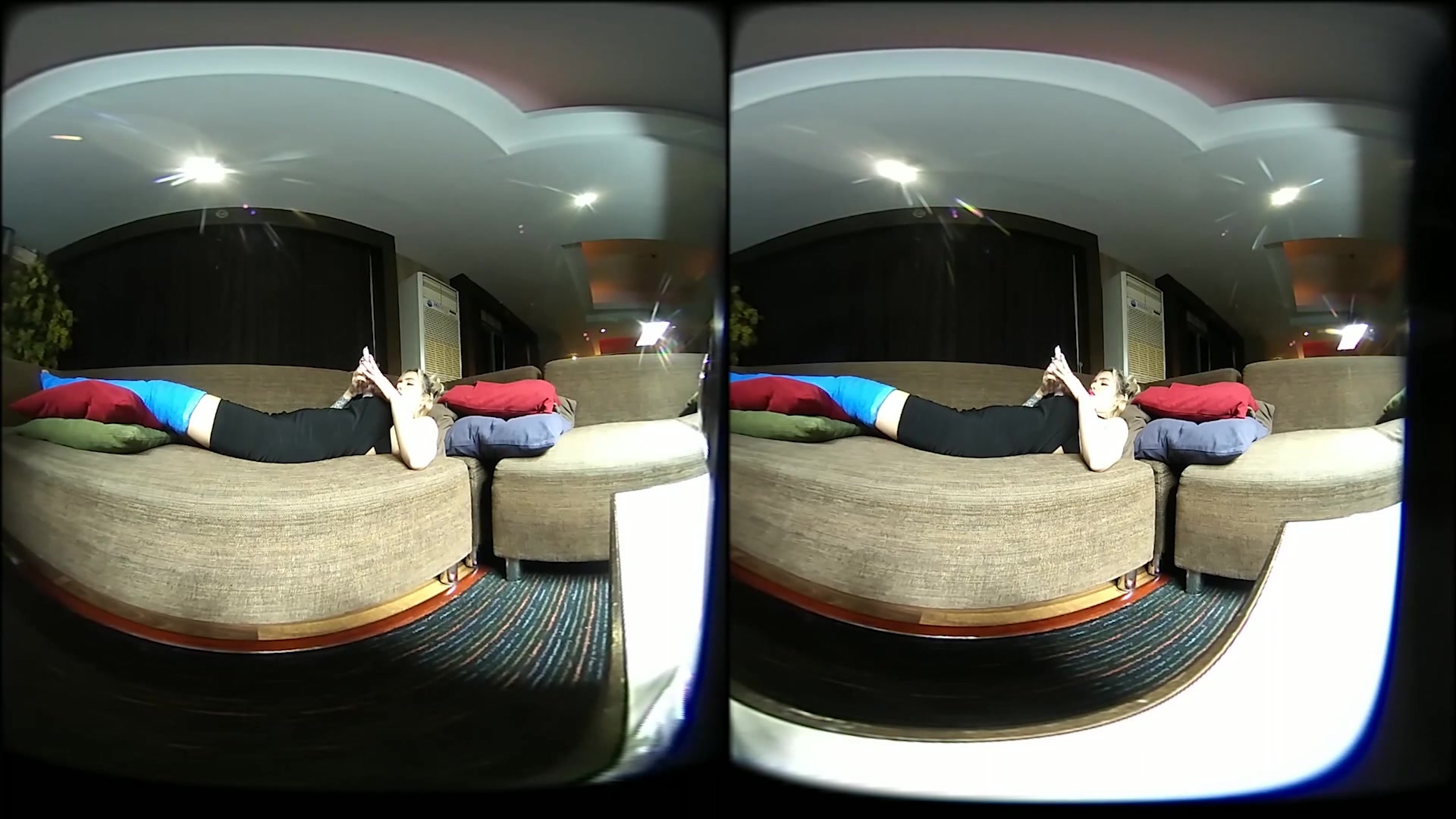 Girl With Long Cast Leg On A Couch - VRPussyVision