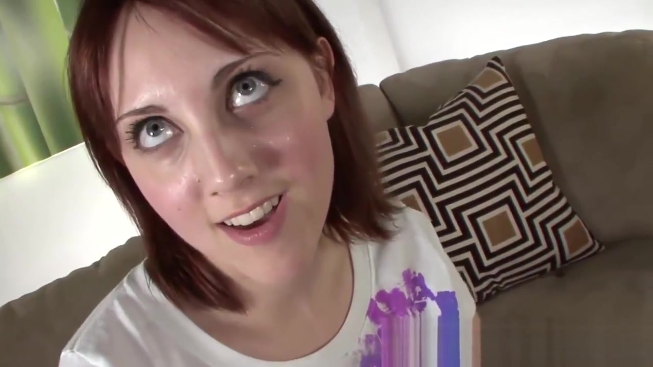 Ginger teen 18+ shows off her pussy and jerks off POV cock