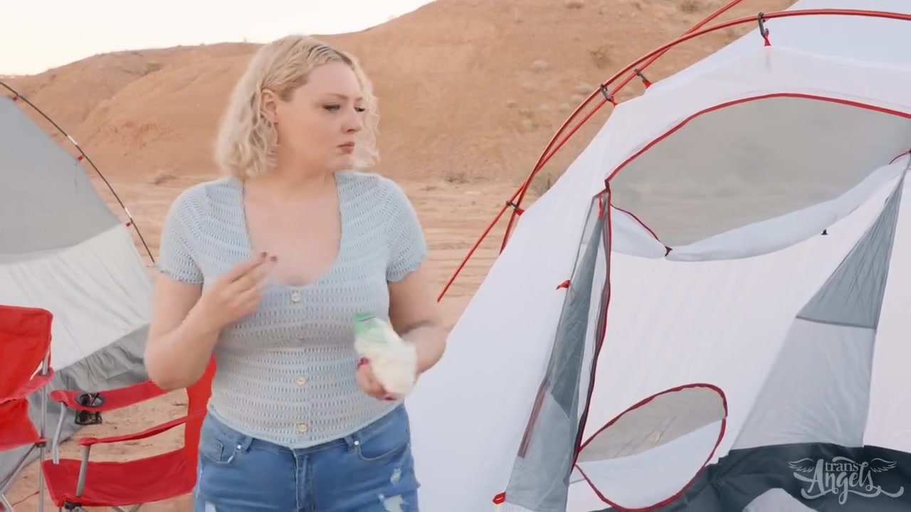 Outdoor Reality Sex With Busty Brunette Tranny - Camping, Pranking And Fucking - Jade