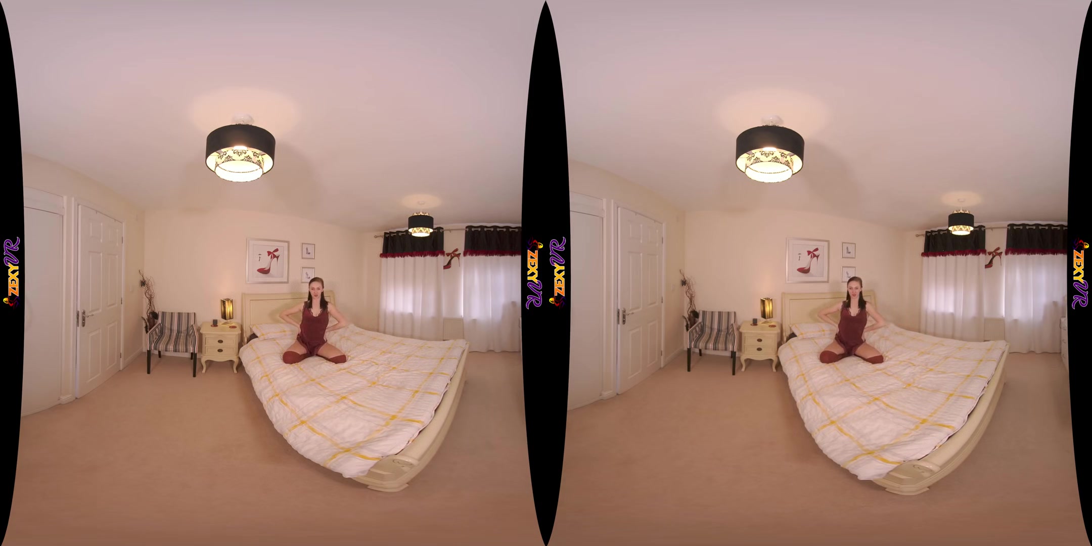 Temping & Teasing - Petite Brunette Striptease on the Bed