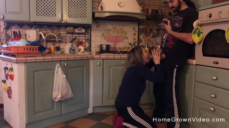 Busty wife gets bent over and fucked by a big cock