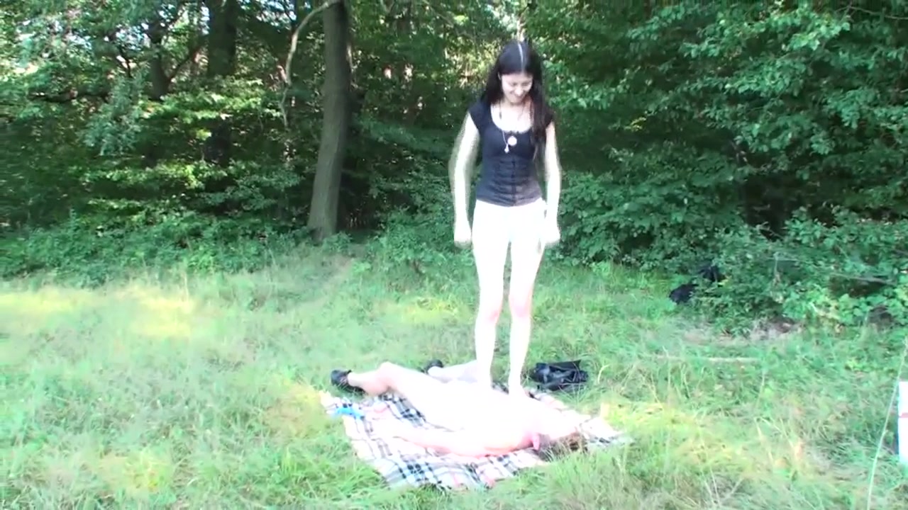 Human trampling mat for picnic by Foot Girls