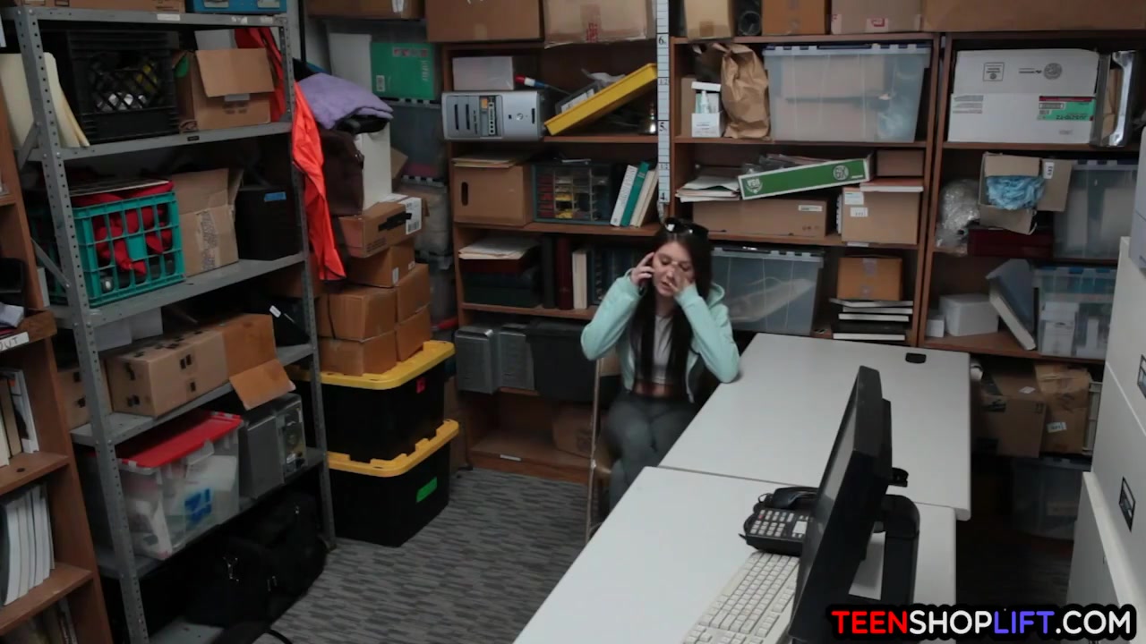 Bitchy teen 18+ Shoplifter Caught And Fucked By A Security