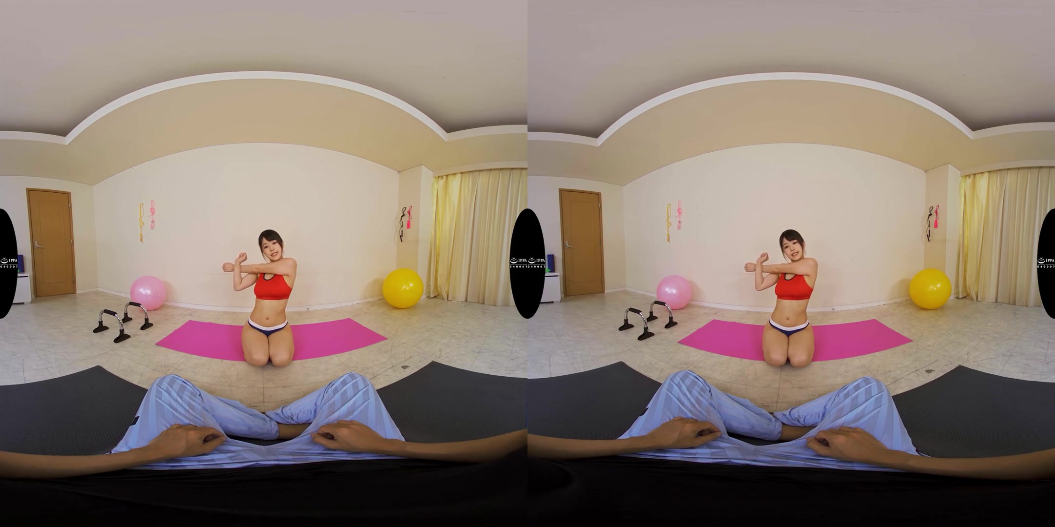 Exposing Your Instructor' Big Busty Breasts; Workout with Big Tit Japanese Babe
