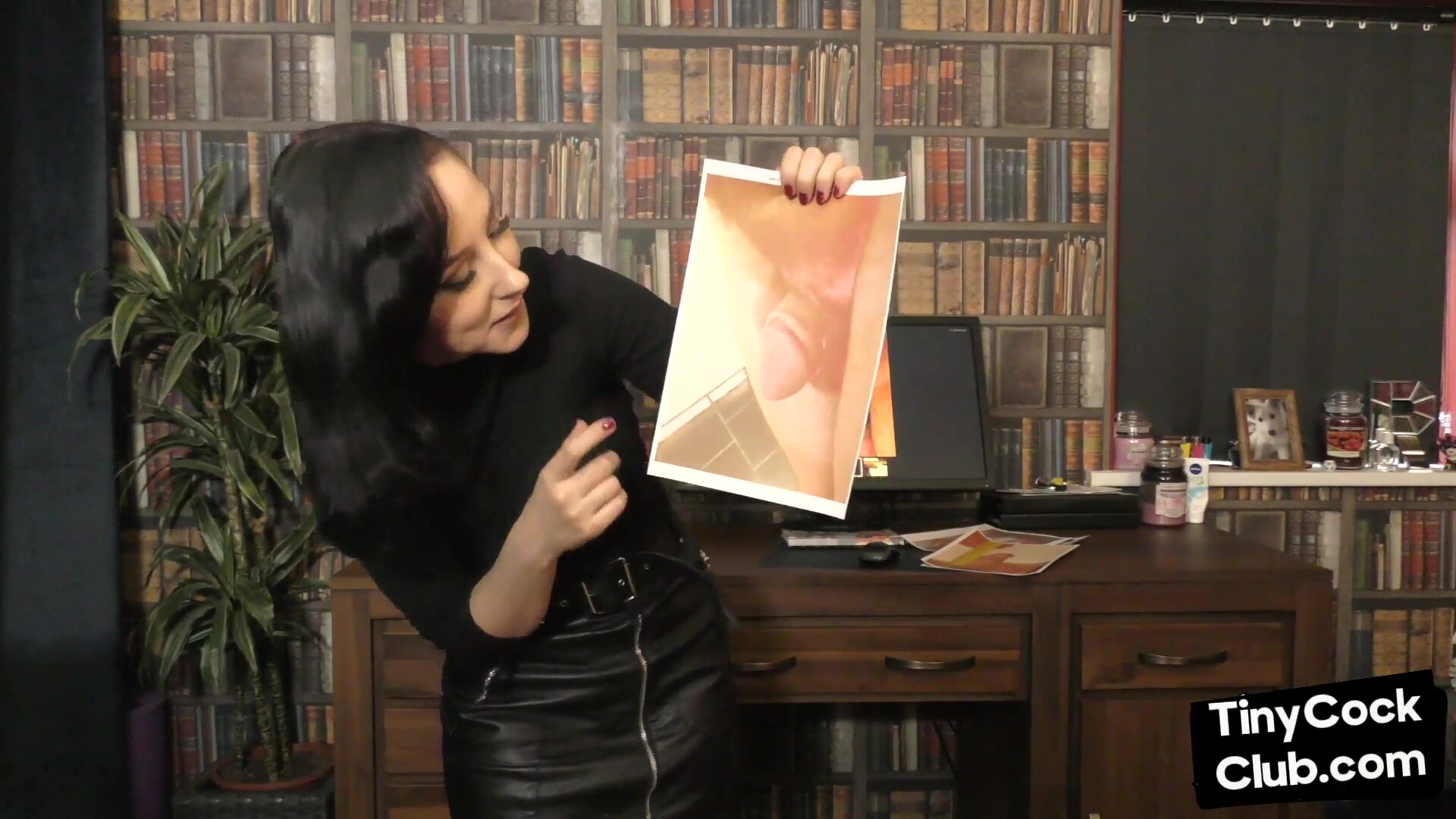 SPH solo leather babe talks dirty about small dicks