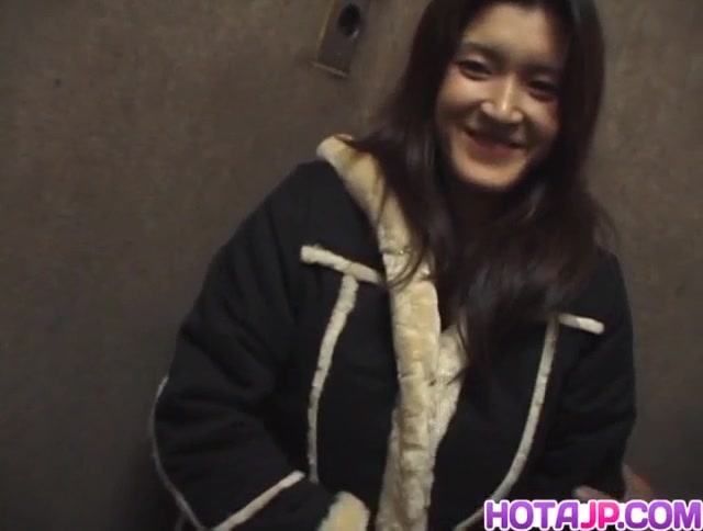 Smoking hot brunette Mayu Kotono gets on her knees and