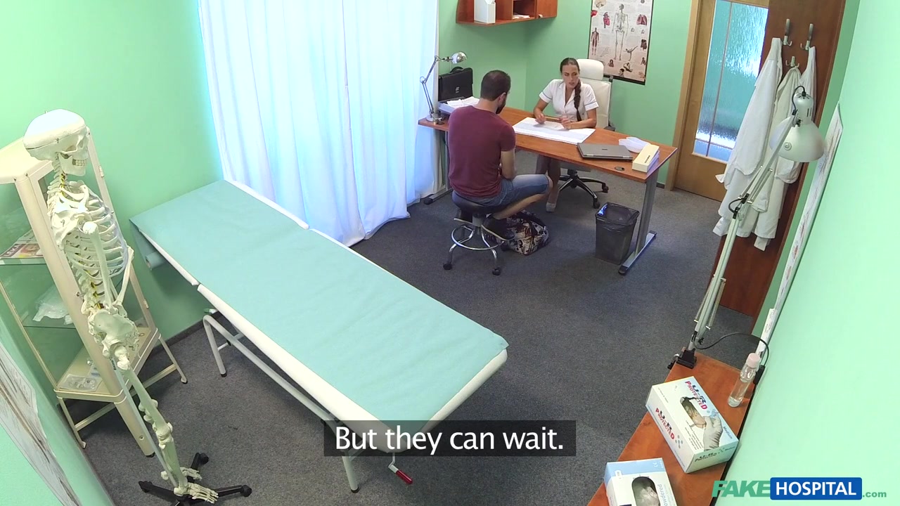 Adam in Brunette in tight fit nurse outfit fucks her patient - FakeHospital