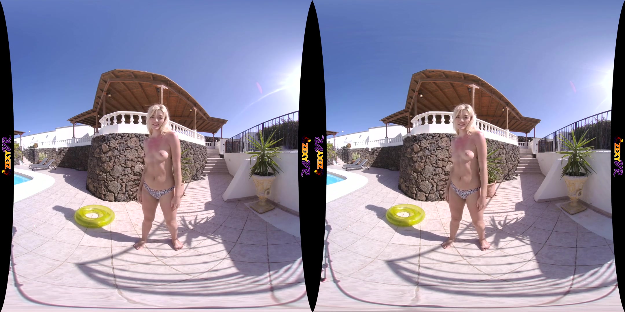 Water Pistol; solo striptease water pool outdoors bikini