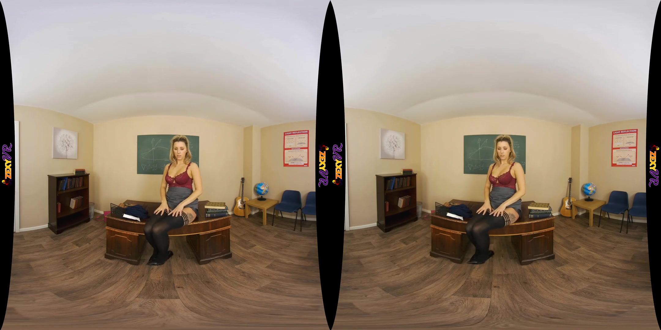 Pay Attention - Blonde Solo Model Teacher Striptease