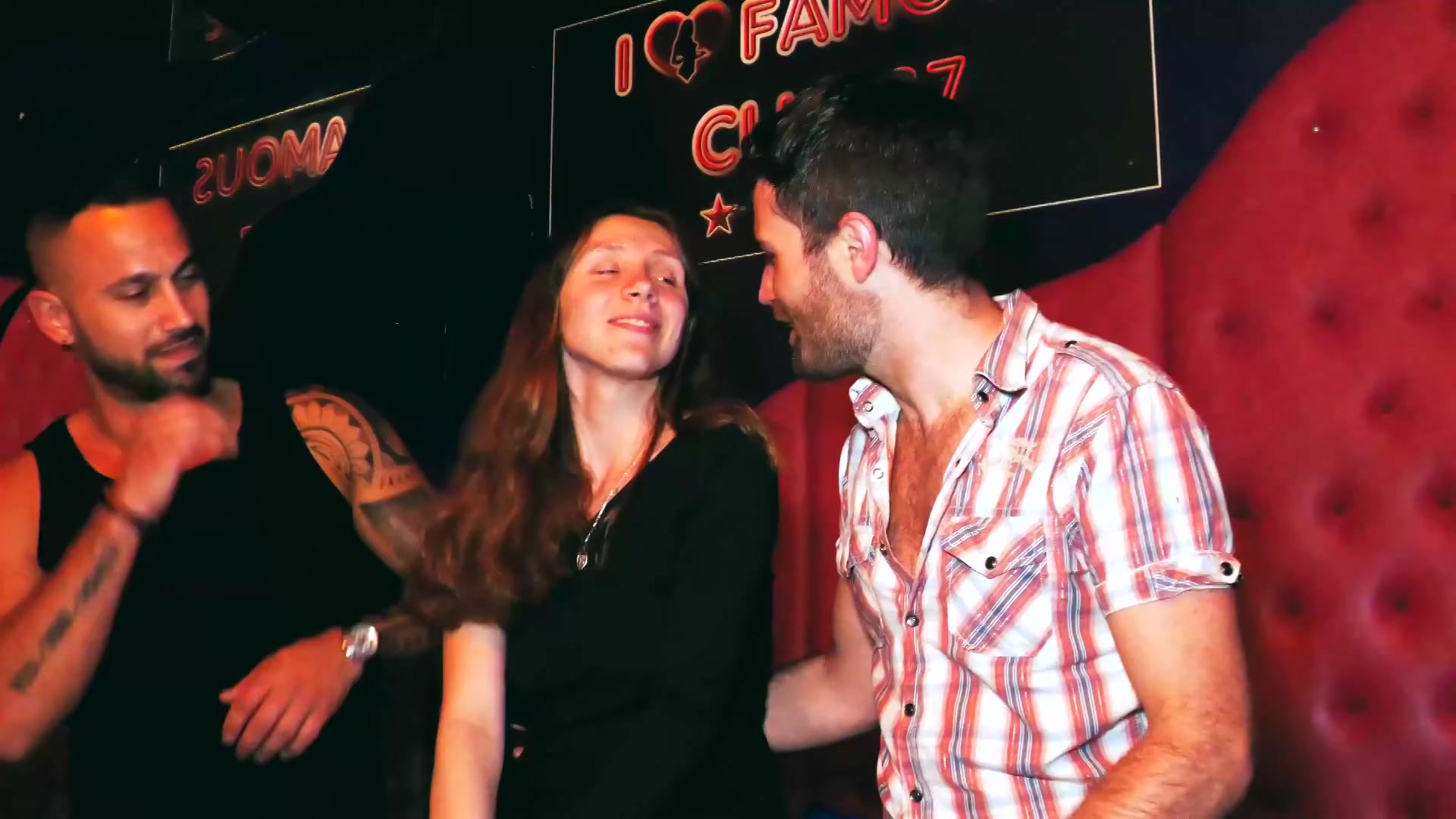Candid Lola, 22, gets roughed up by two studs!