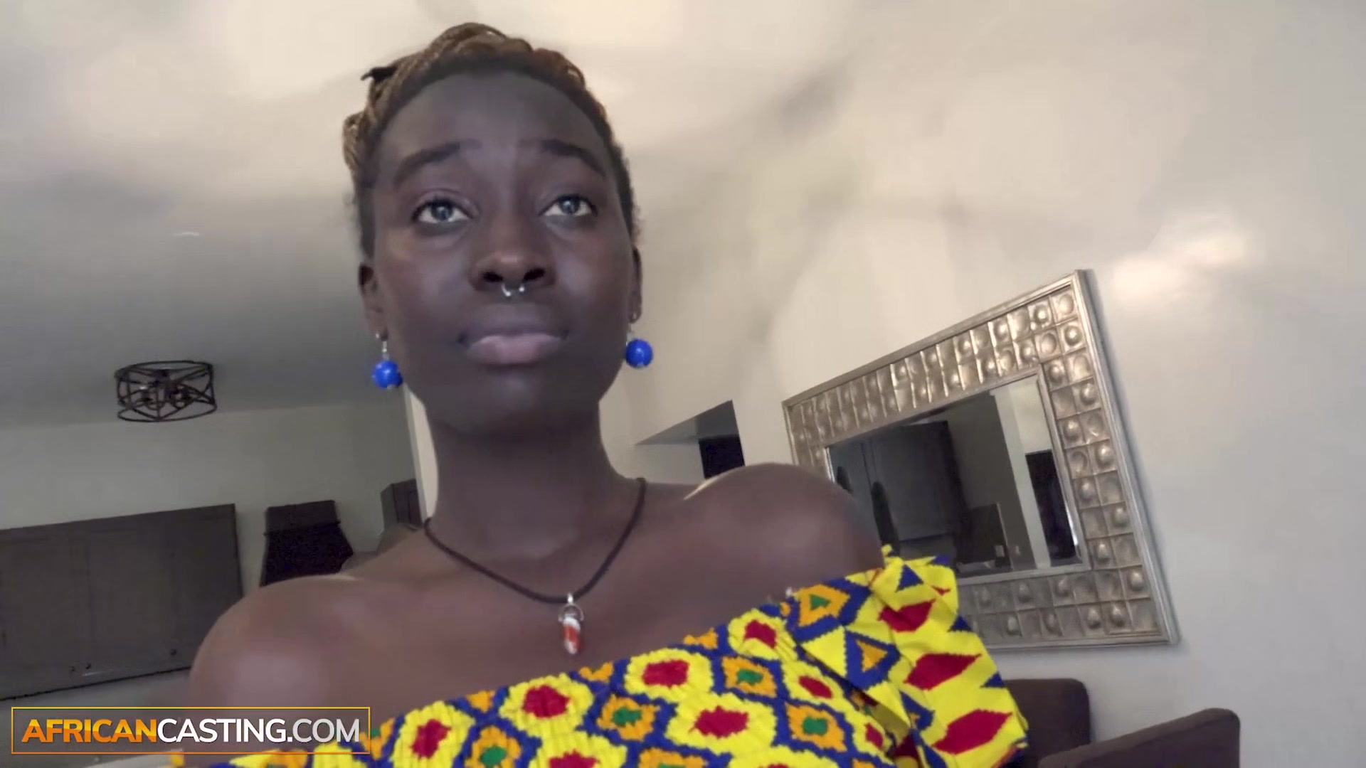 Amateur African model shows her cowgirl riding skills at casting!