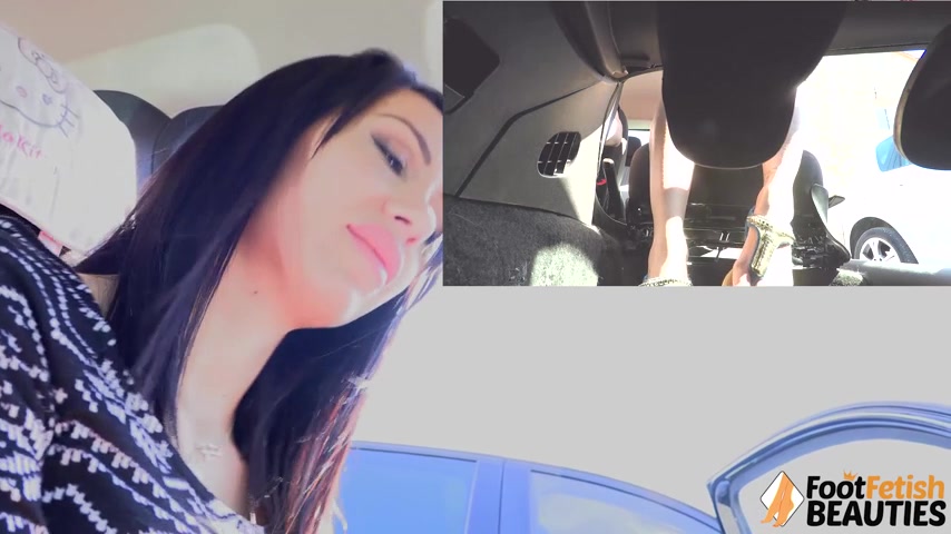 Gorgeously seductive Daniela pumping the car pedals for you
