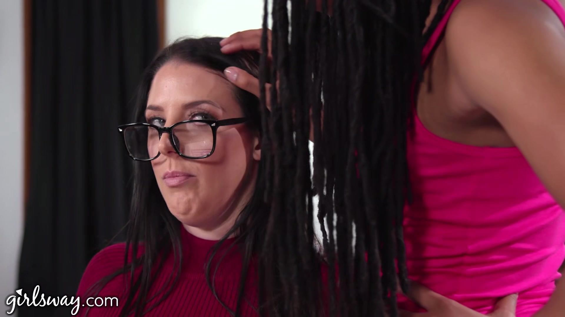 GIRLSWAY Thirsty Kira Noir Savagely Fucks With A Strapon Her Busty Shy Assistant Angela White