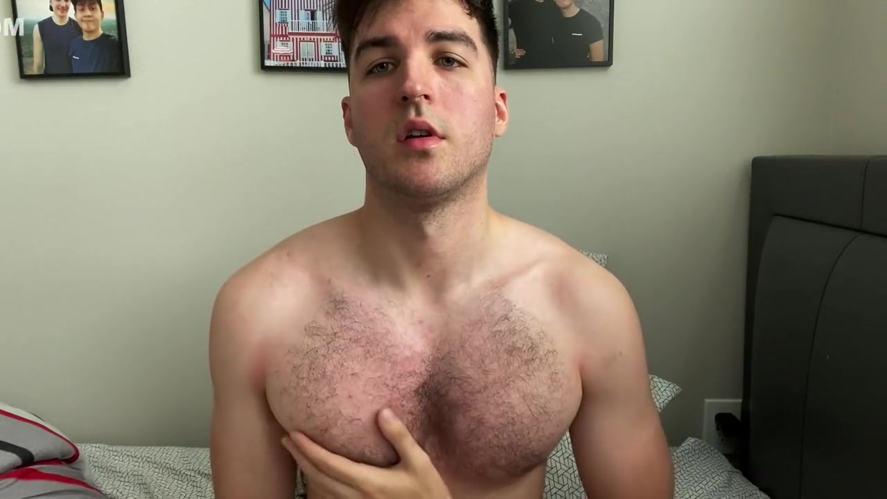 Hairy Guy Rubs His Muscles And Cums On Feet