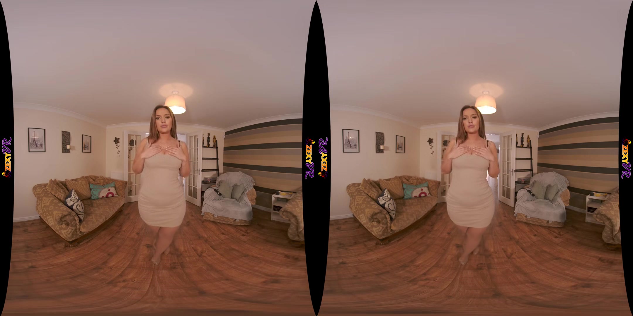 Sexy Surprise - Big Tits Babe in Lingerie Stripping