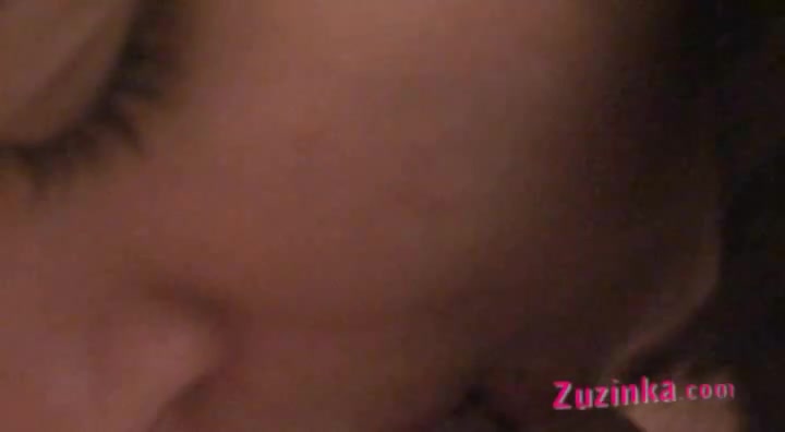 Zuzinka does blowjob on a taped guy