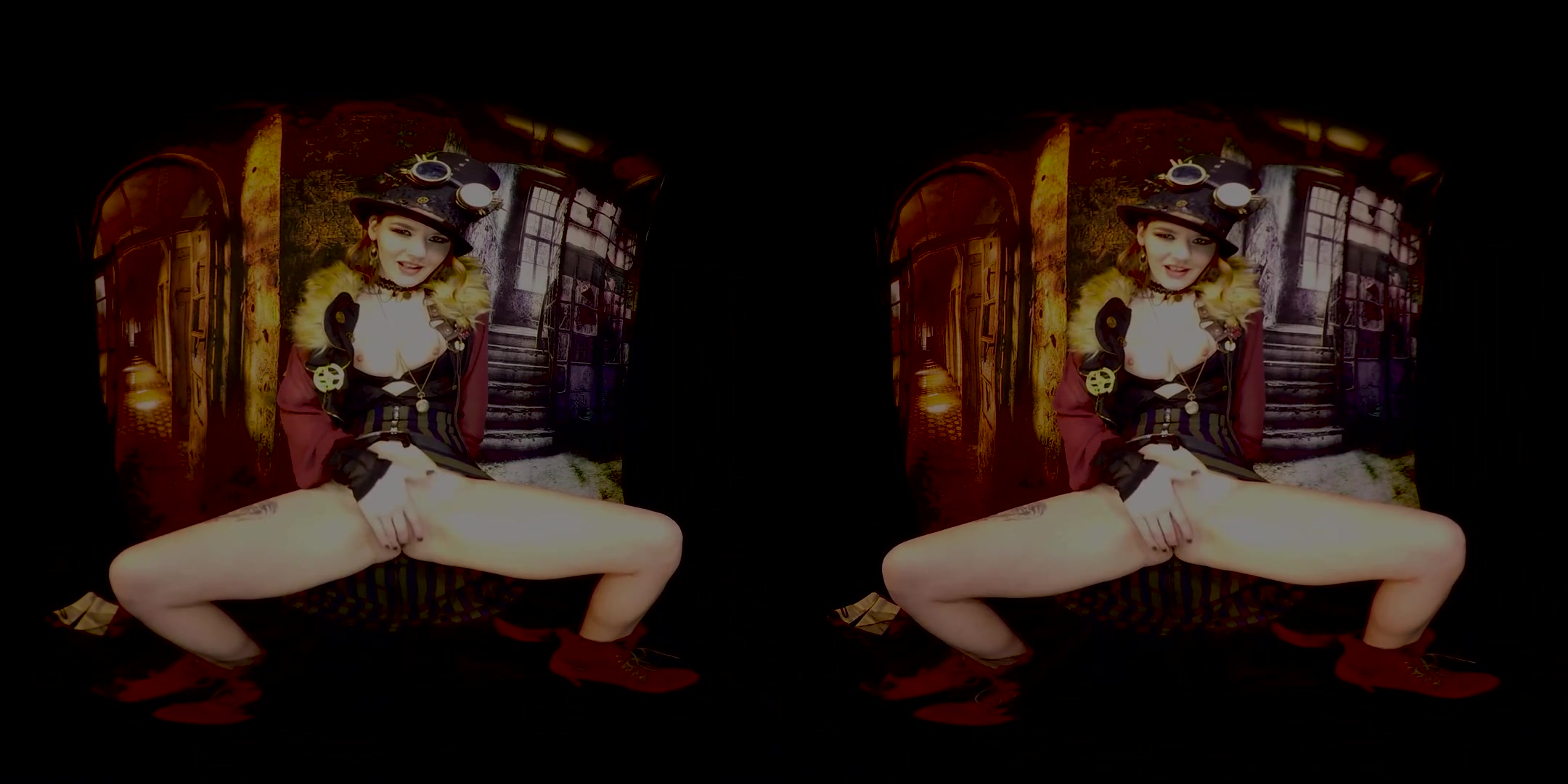 Cosplay Elena Vega is a Horny Steampunk Babe - Costume Redhead Solo Model Toying