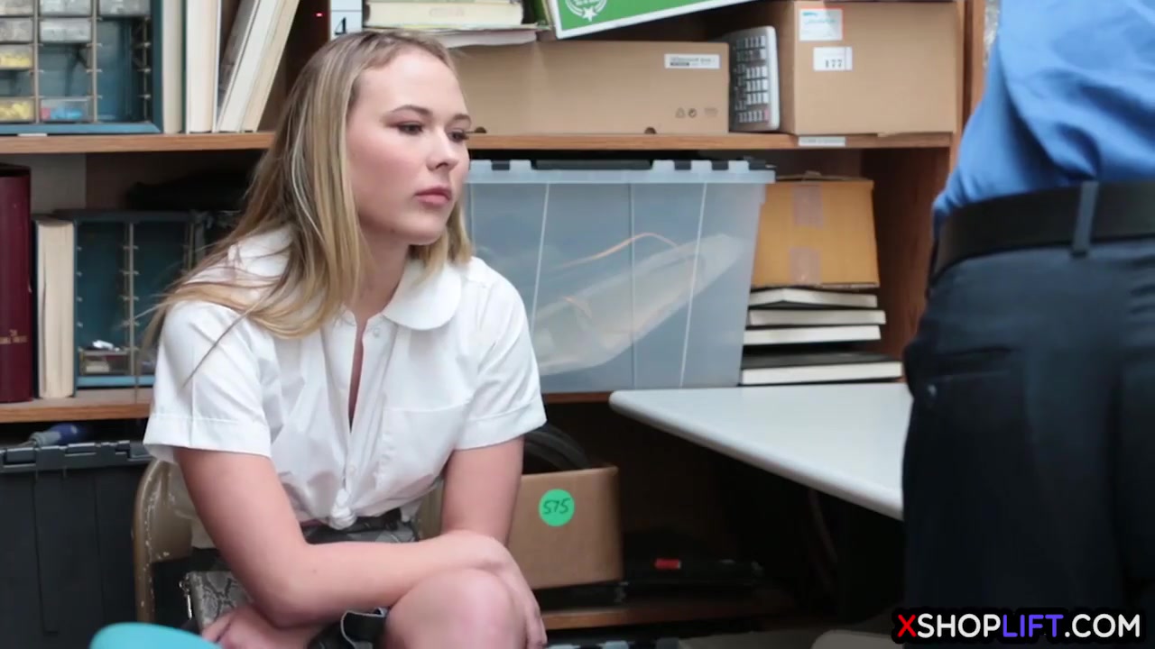 Blonde Petite teen 18+ Busted And Banged By A Security Guy