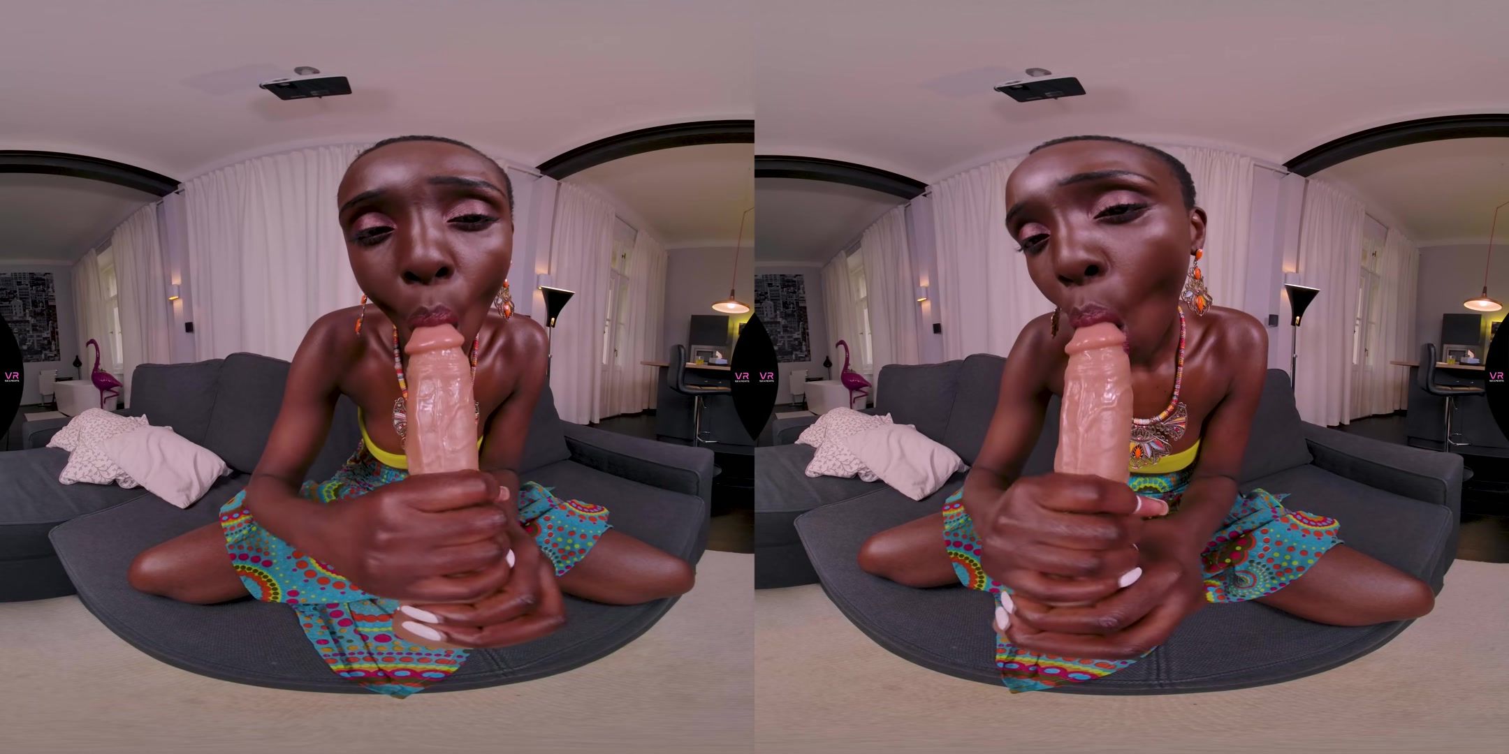 Hot African Girl On Her Couch Needs Some Dick - VRSexperts